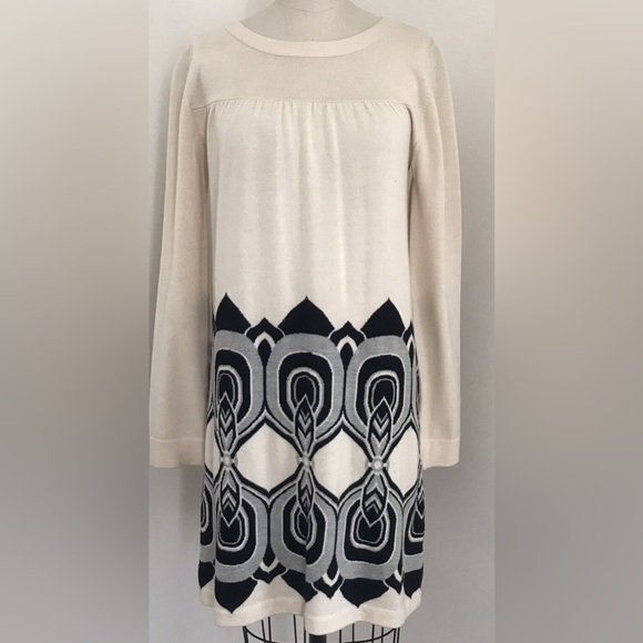 Tibi Merino Wool Cream & Black Sweater Dress‎ *Like New - Picture 2 of 10